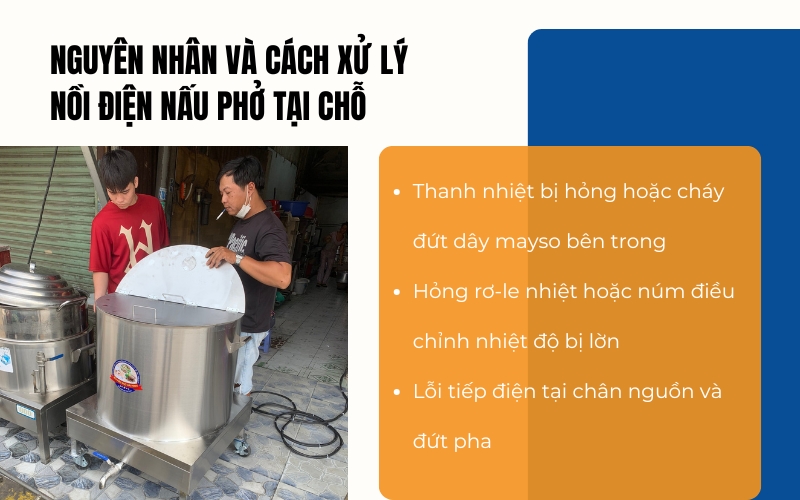 Nguyên nhân và cách xử lý nồi điện nấu phở tại chỗ