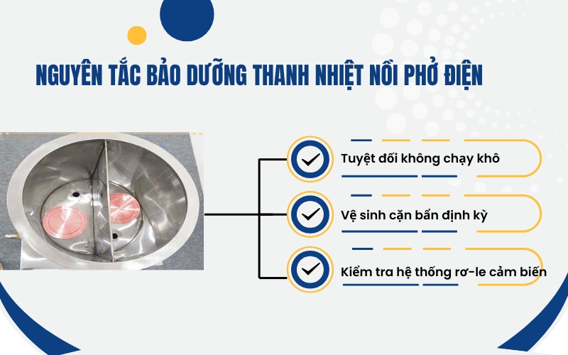 Nguyên tắc bảo dưỡng thanh nhiệt nồi phở điện 