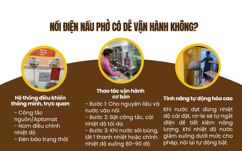 Nồi điện nấu phở có dễ vận hành không?