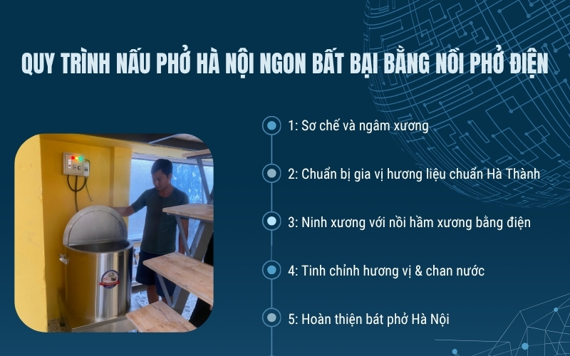 Quy trình nấu phở Hà Nội ngon bất bại bằng nồi phở điện