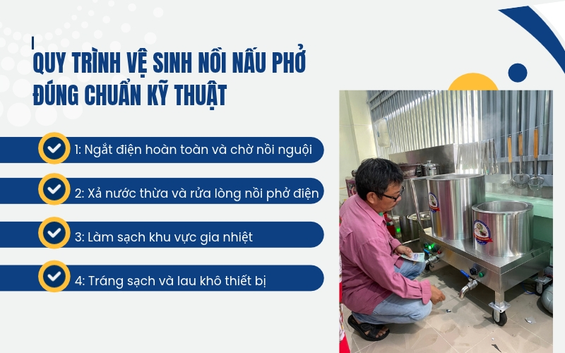 Quy trình vệ sinh nồi nấu phở đúng chuẩn kỹ thuật