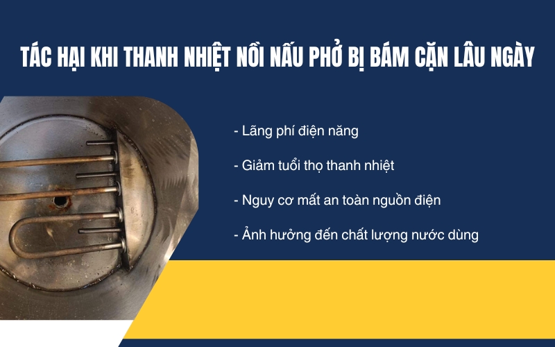 Tác hại khi thanh nhiệt nồi nấu phở bị bám cặn lâu ngày