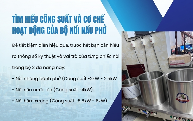 Tìm hiểu công suất và cơ chế hoạt động của bộ nồi nấu phở