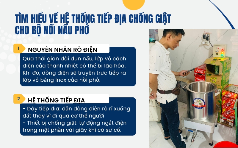 Tìm hiểu về hệ thống tiếp địa chống giật cho bộ nồi nấu phở