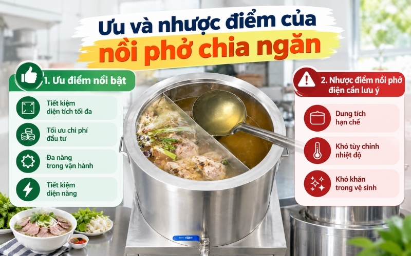 Ưu và nhược điểm của nồi phở chia ngăn