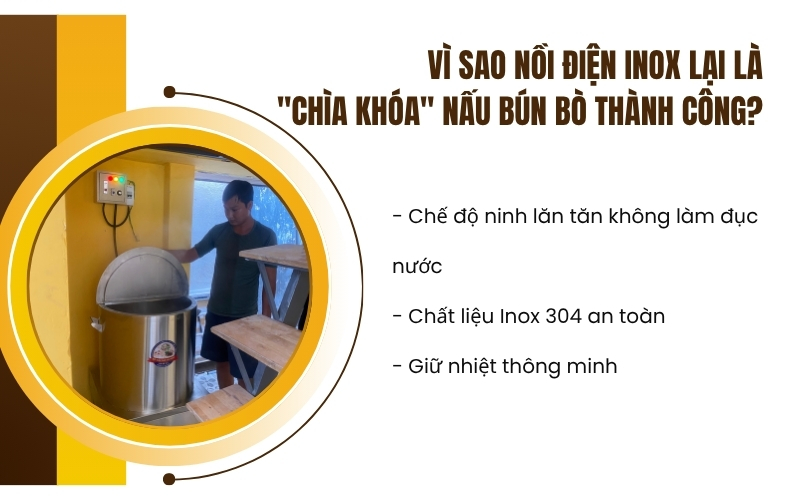 Vì sao nồi điện inox lại là "chìa khóa" nấu bún bò thành công?