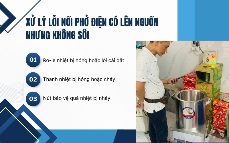 Xử lý lỗi nồi phở điện có lên nguồn nhưng không sôi