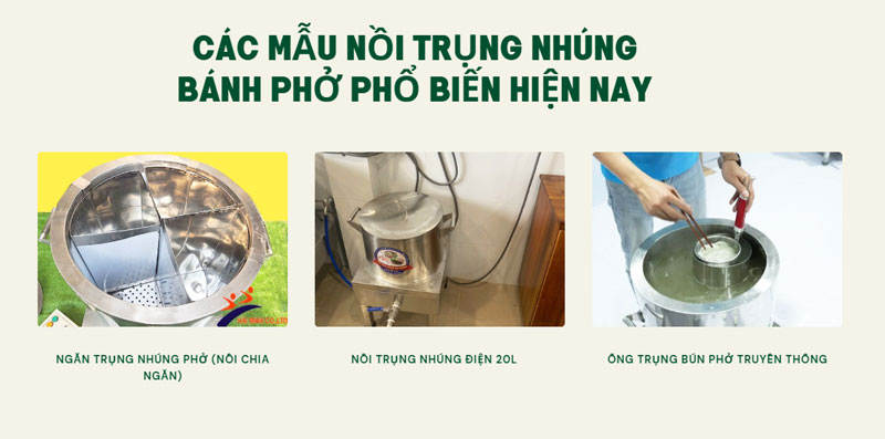 Các mẫu nồi trụng nhúng bánh phở phổ biến hiện nay