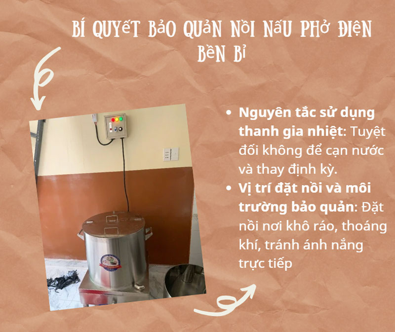 Bí quyết bảo quản nồi nấu phở điện bền bỉ
